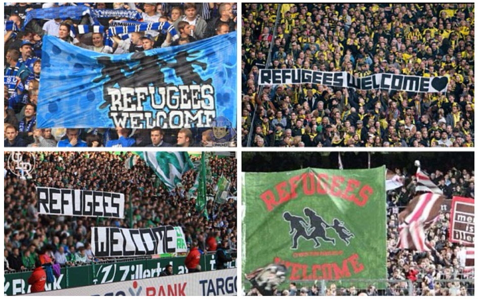 Dortmund FC BANNER welcomes refugees