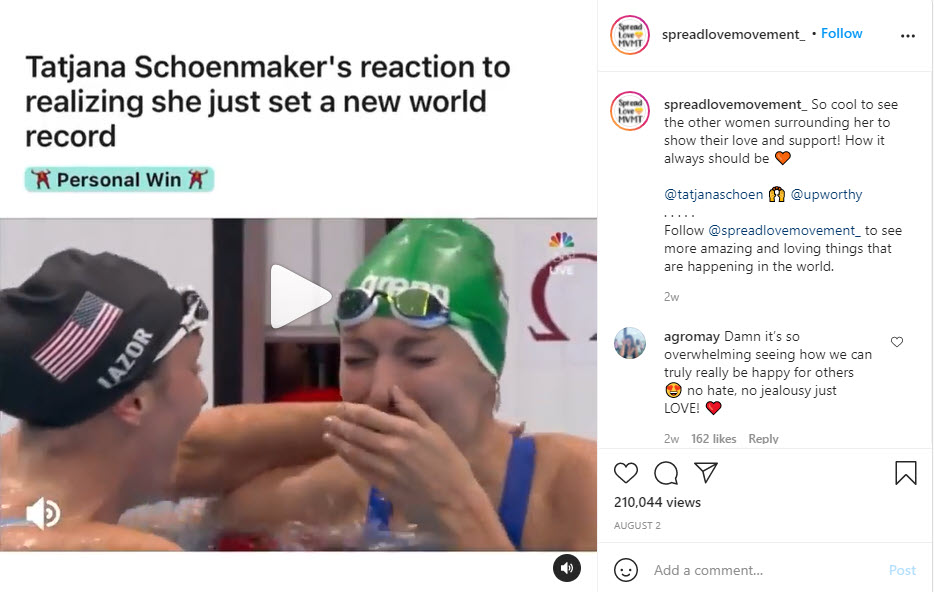 The American Swimmer congratulates Tatjana